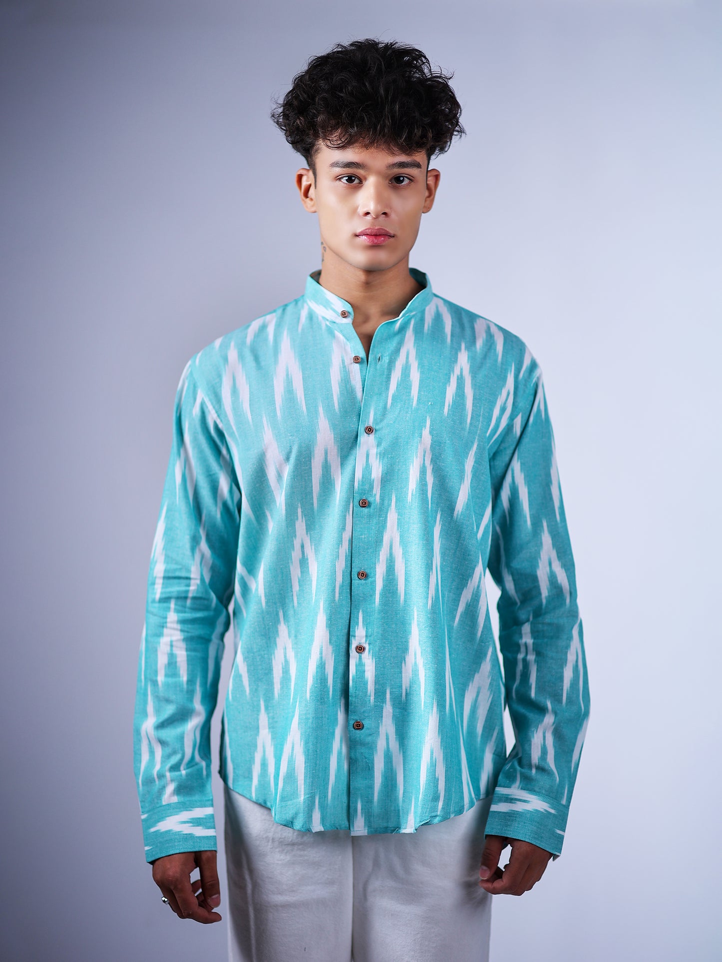 Turquoise Ikat Shirt