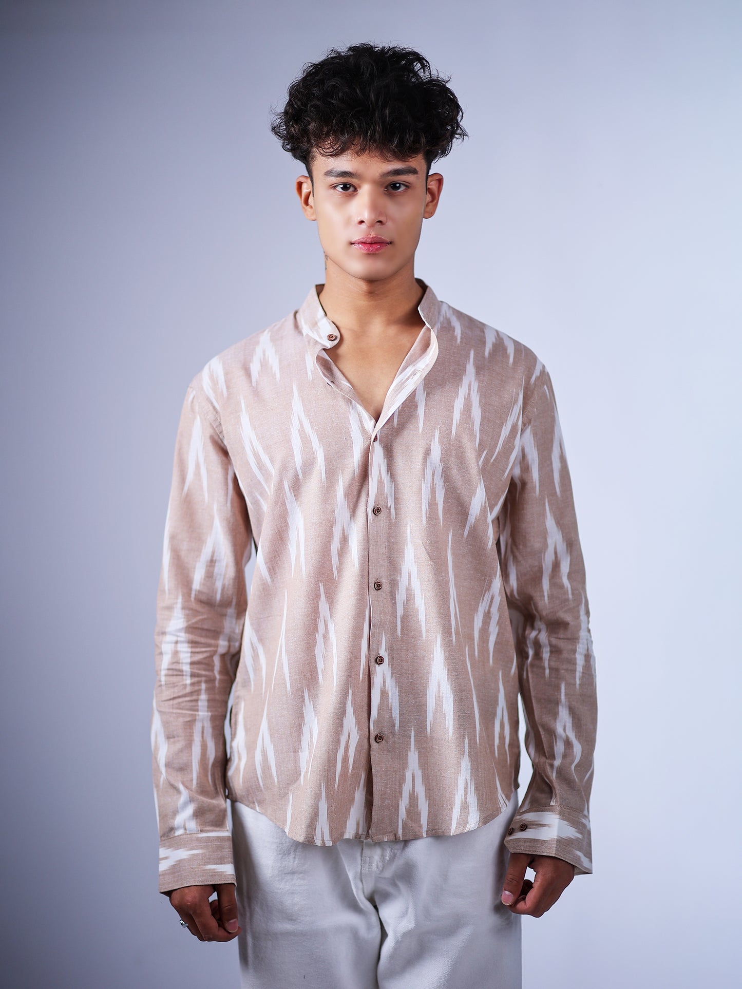 Light Brown Ikat Shirt