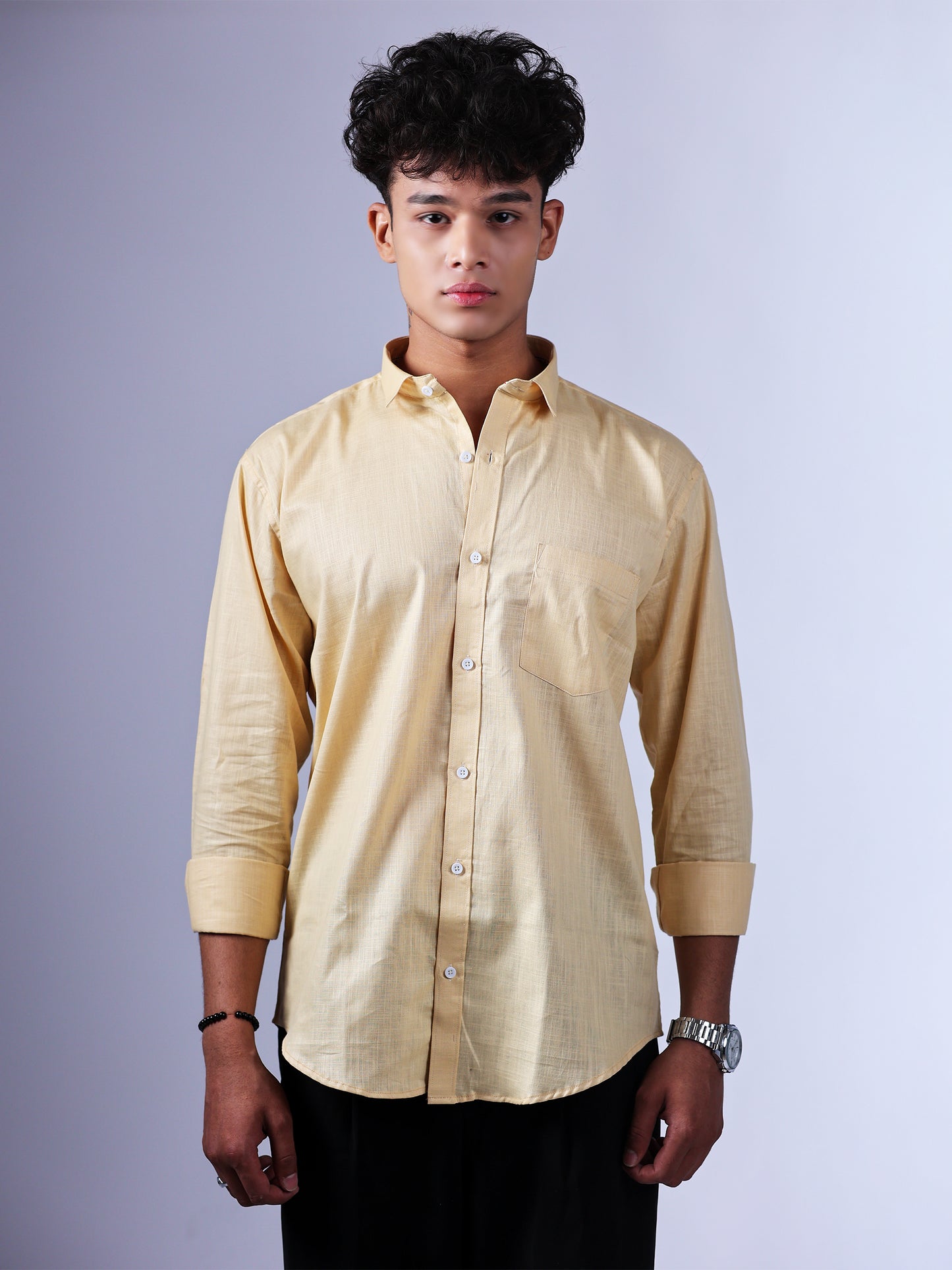 Light Yellow Linen Shirt