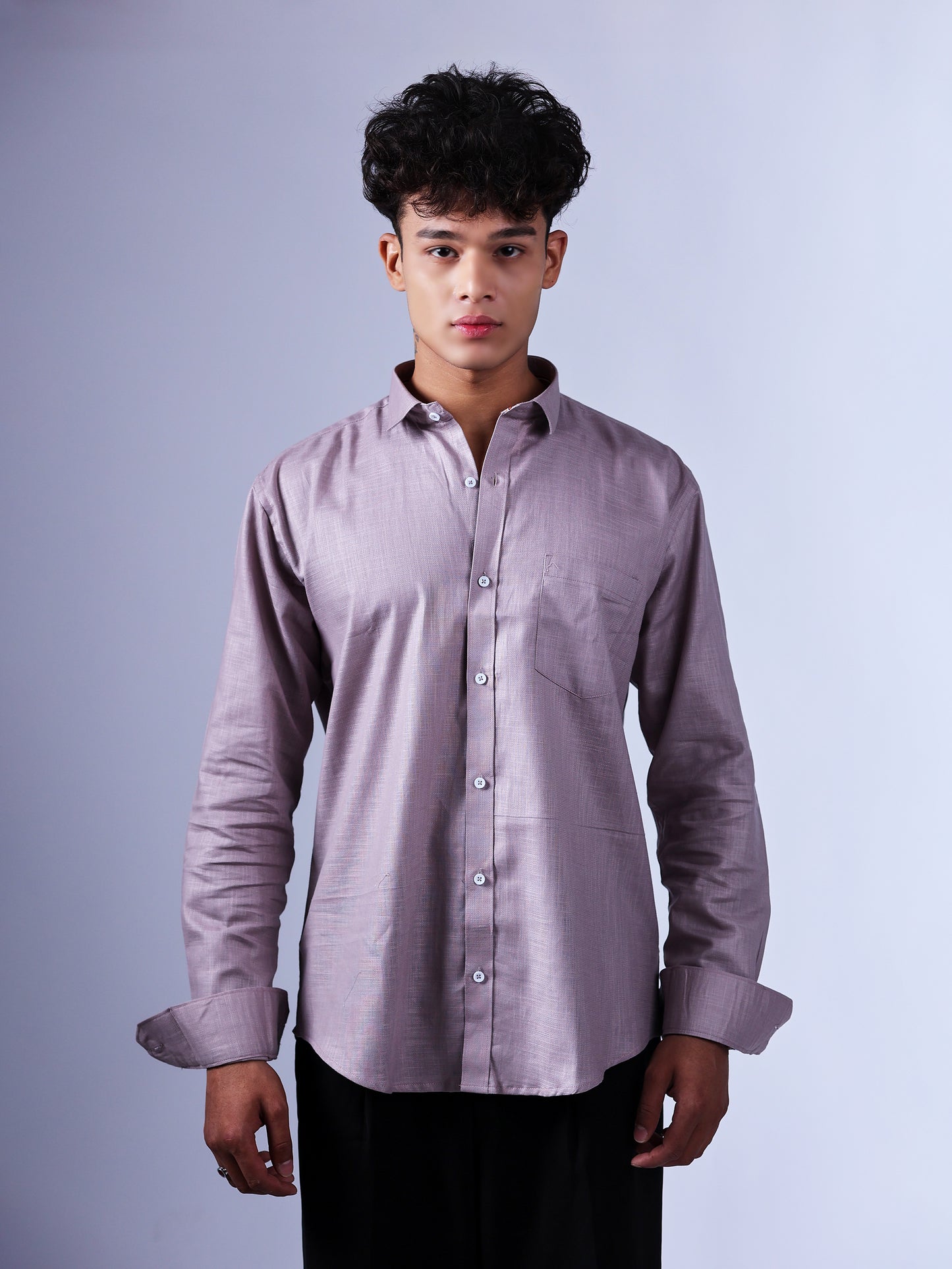 Lavender Shade Linen Shirt