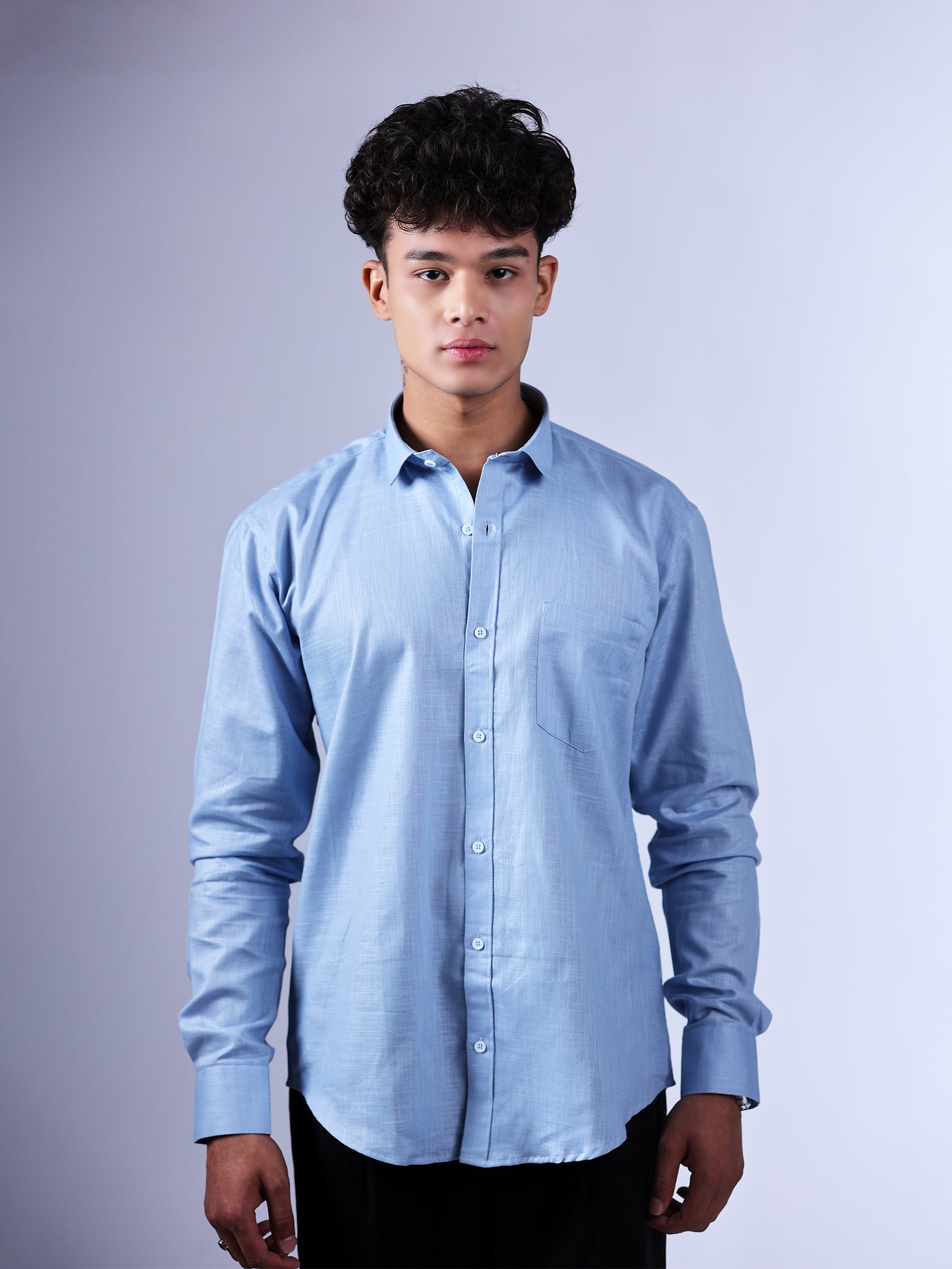 Sky Blue Linen Shirt