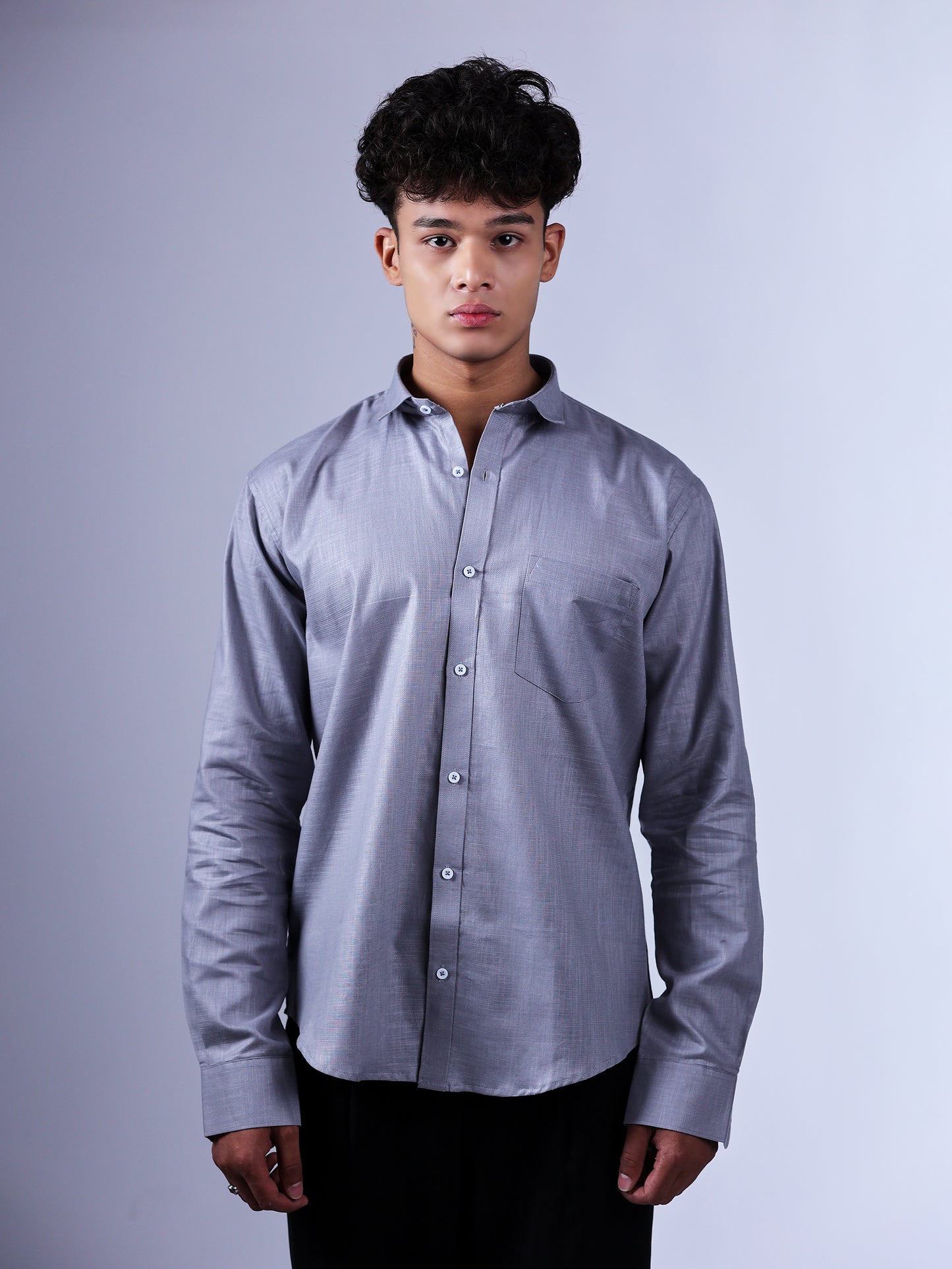 Fossil Grey Linen Shirt