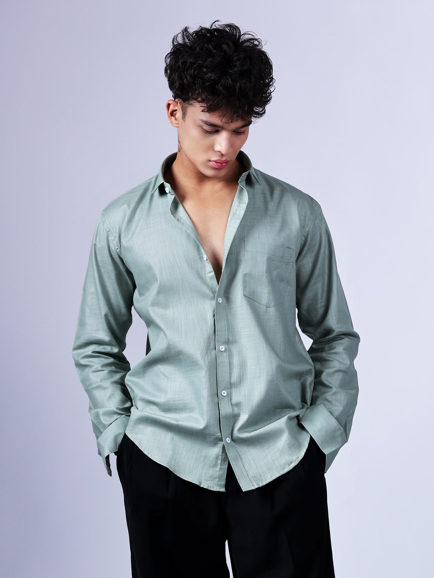 Sage Green Linen Shirt