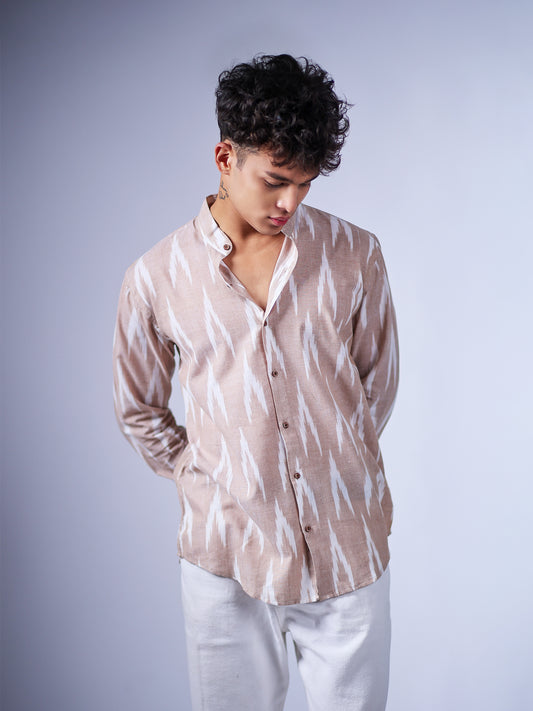 Light Brown Ikat Shirt