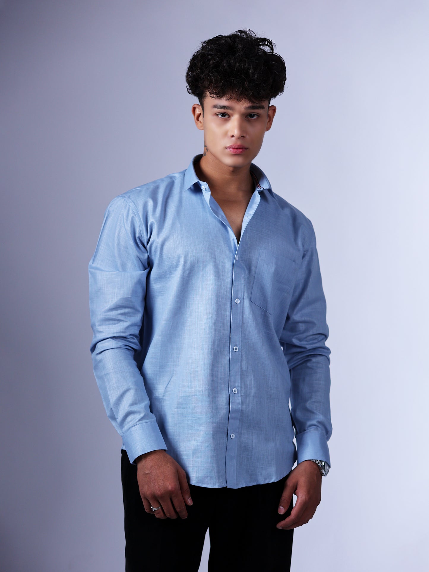 Sky Blue Linen Shirt