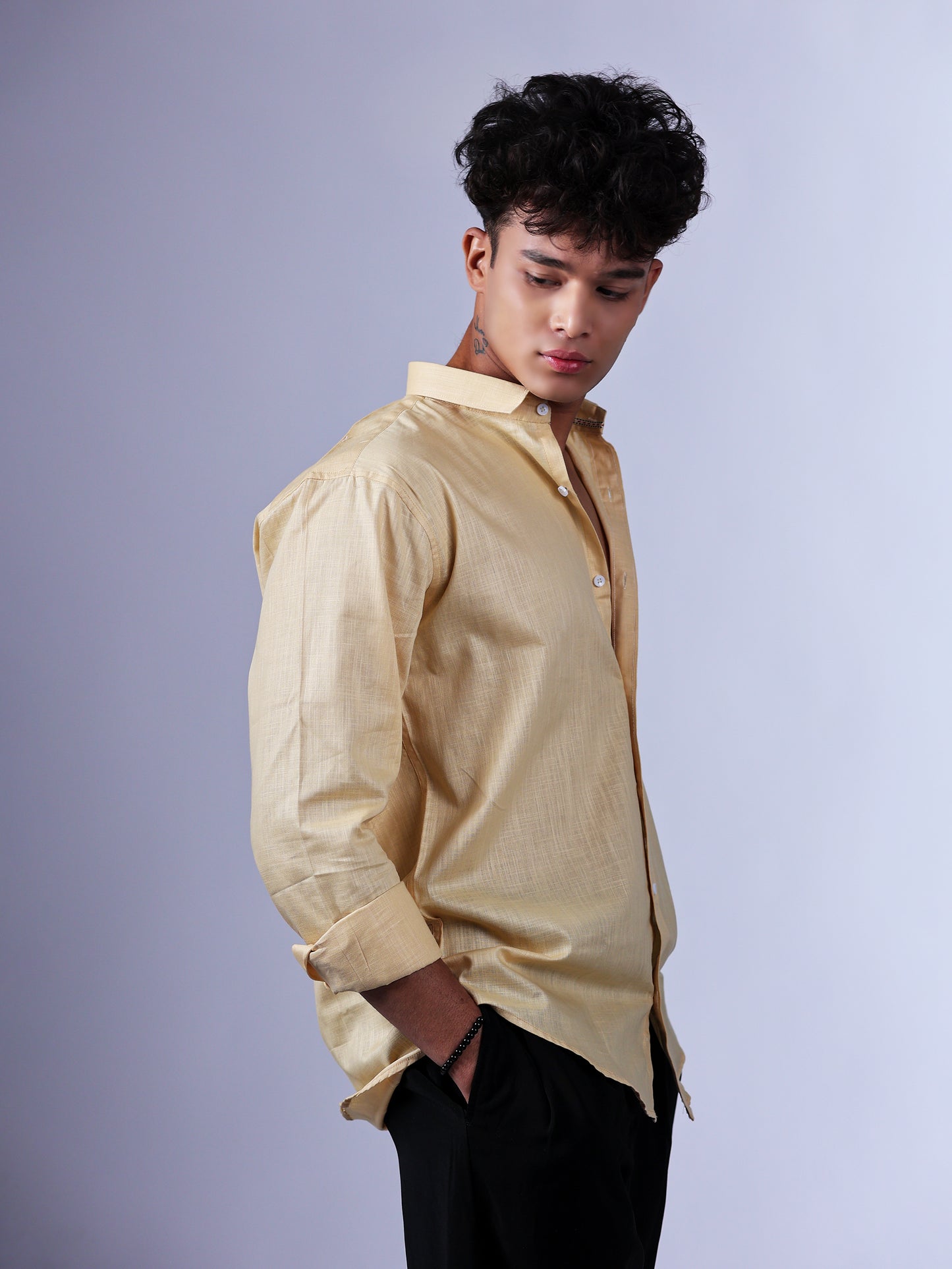 Light Yellow Linen Shirt