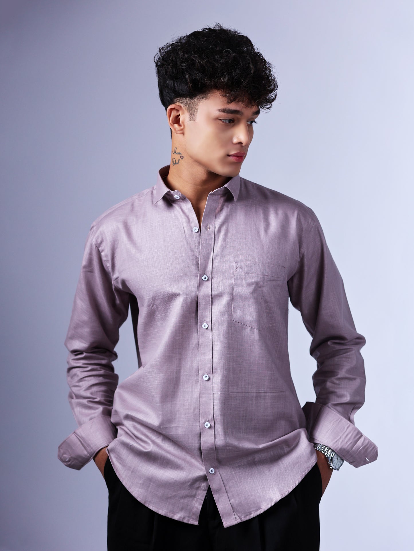 Lavender Shade Linen Shirt