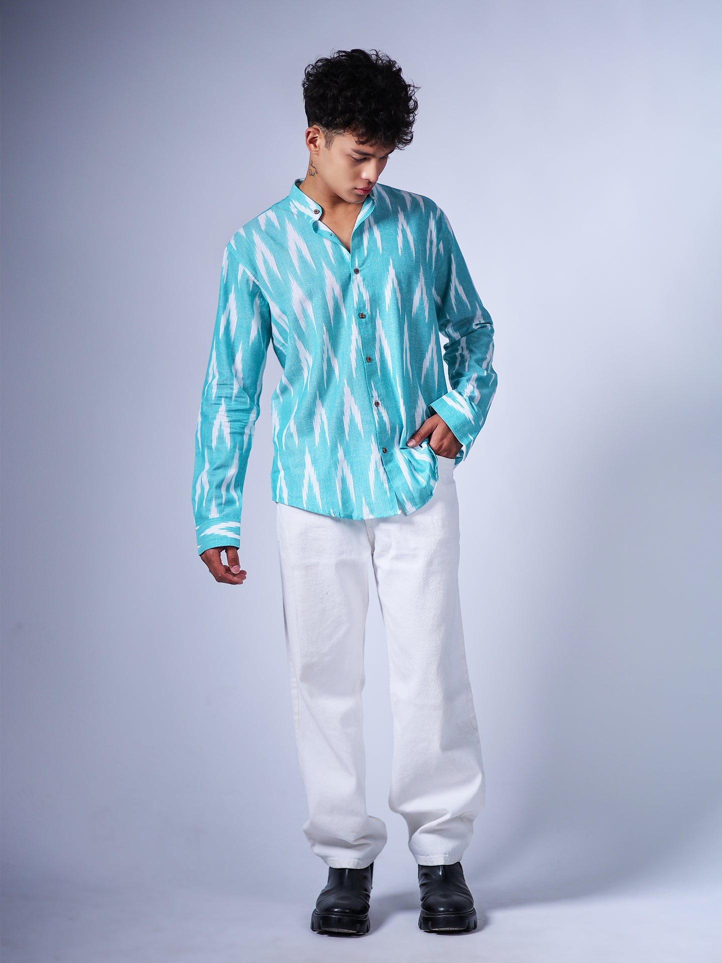 Turquoise Ikat Shirt