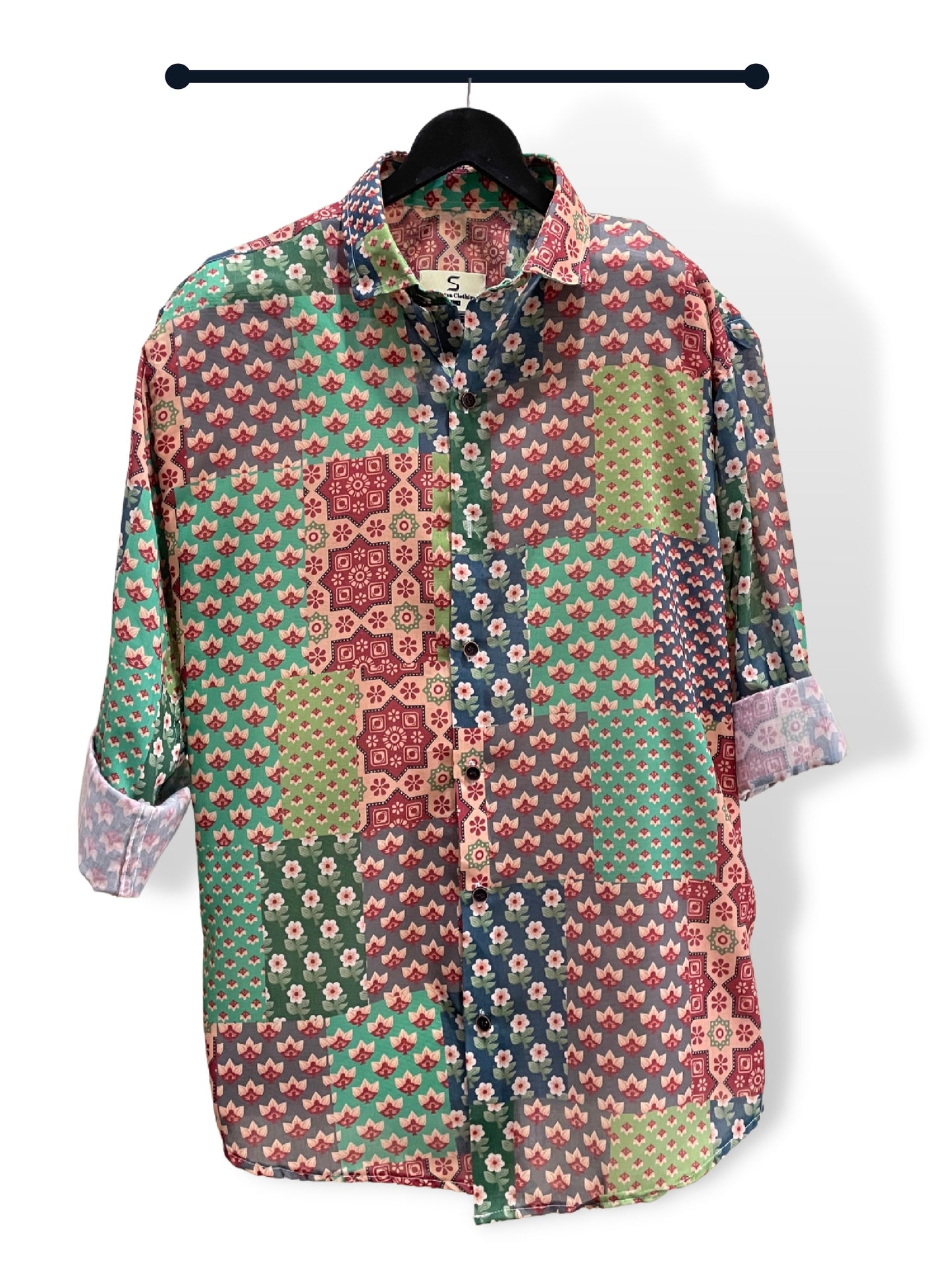 Ethnic Tribe Green Shirt