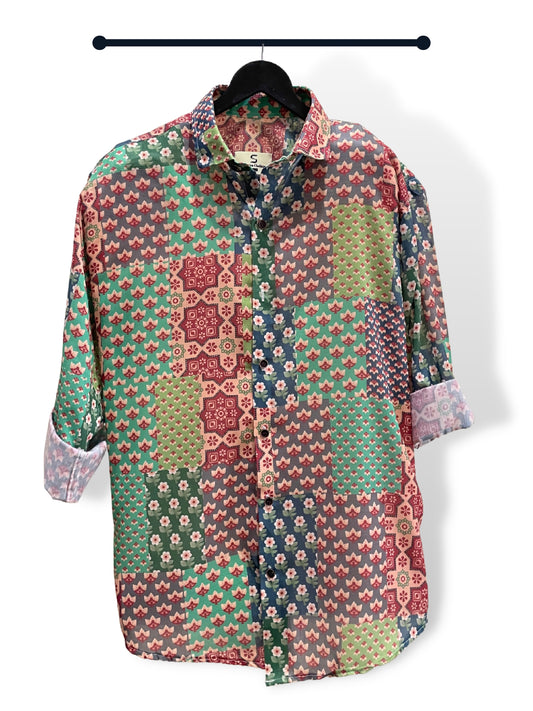 Ethnic Tribe Green Shirt