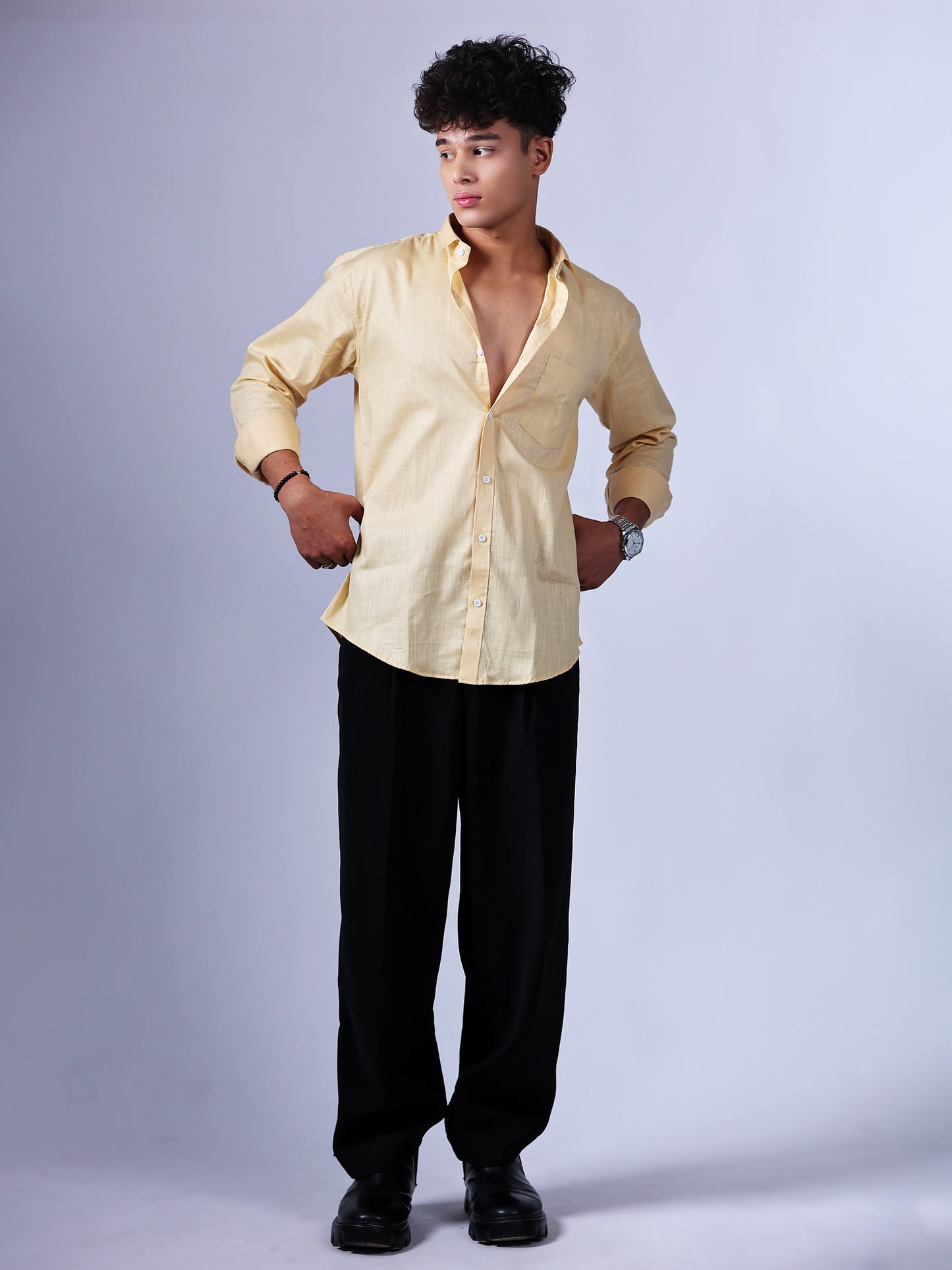 Light Yellow Linen Shirt