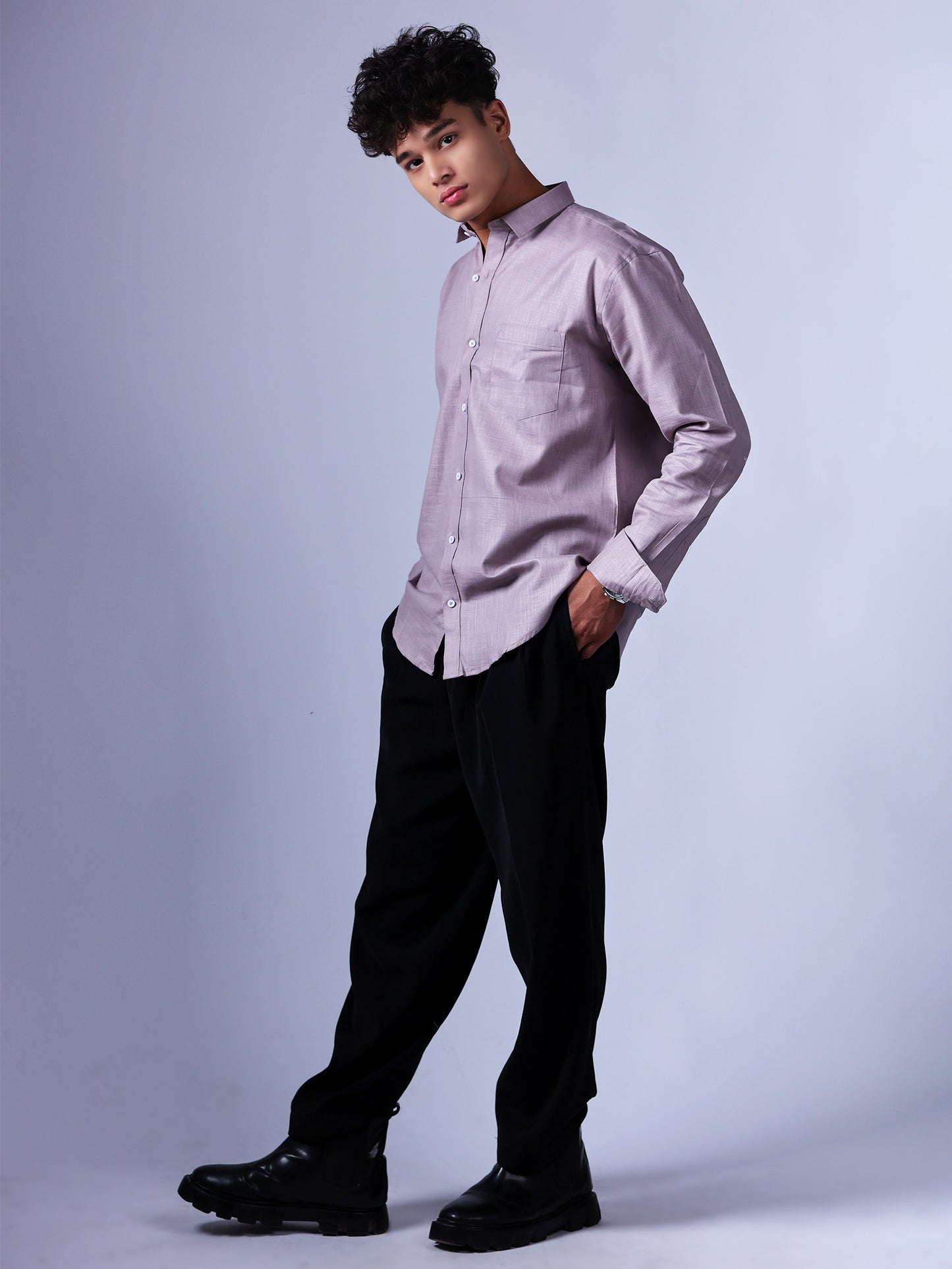 Lavender Shade Linen Shirt