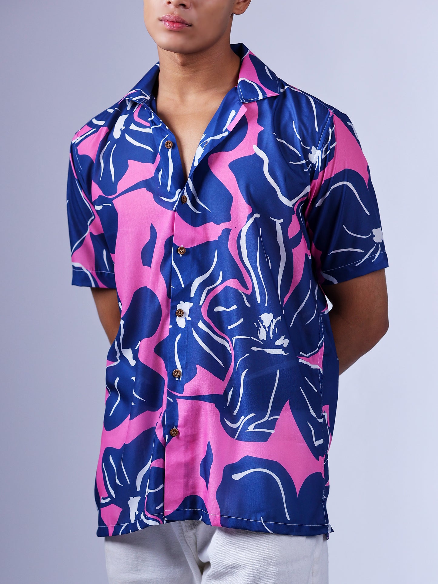 Orchid-Blue Leafy Shirt