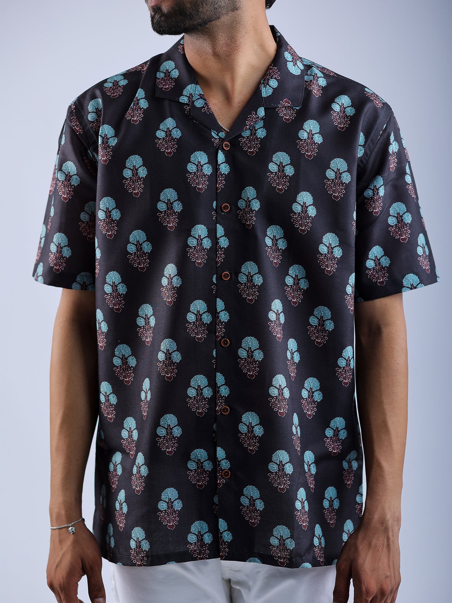 Blue Digital Motif Shirt