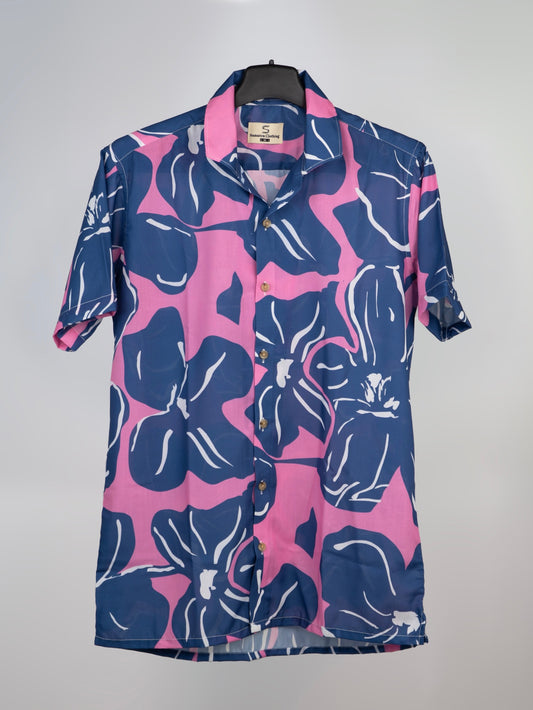 Orchid-Blue Leafy Shirt