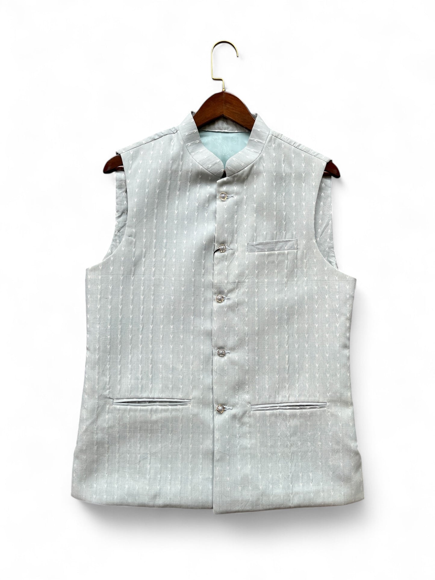 Light blue dart Nehru jacket