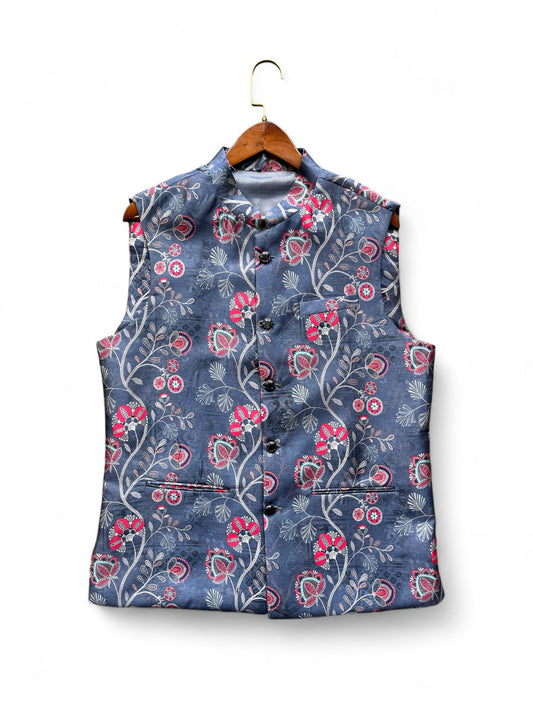 Ashen flower Nehru jacket