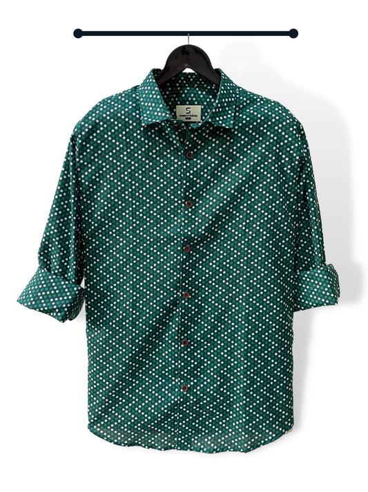 Dark Green Polka Dot Shirt /01