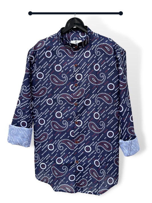 Blue Bandhani Print Shirt